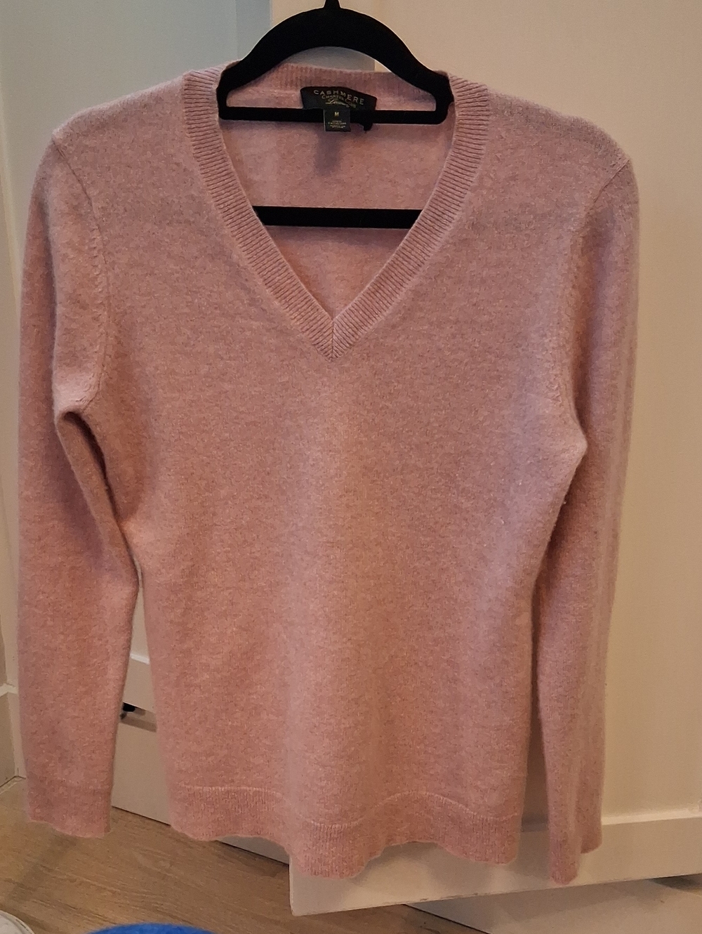 🪷100% Cashmere Heathered  Lilac Pink  V-Neck Sweater S/M